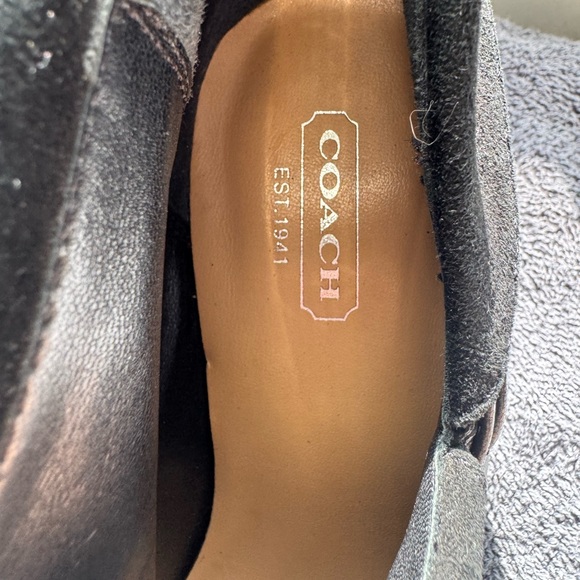 Coach Black Leather Ankle Booties with Fold-Over Cuff - Picture 5 of 8